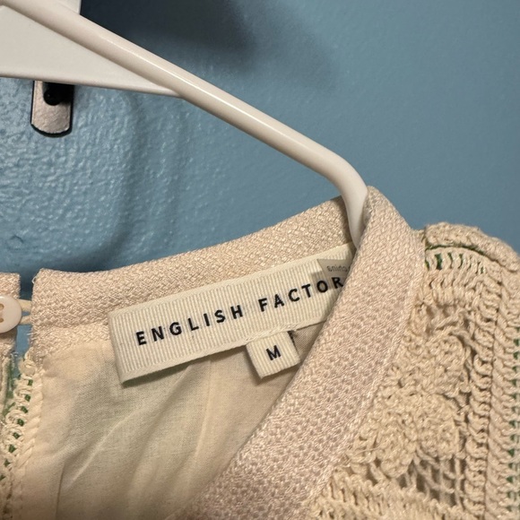 English Factory Green and White Patterned Mini Dress - Picture 4 of 4